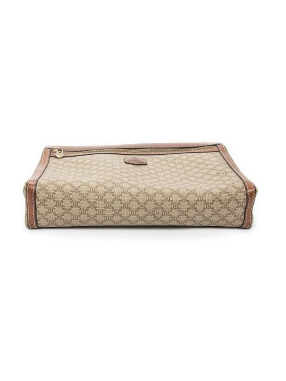 Celine Toiletries Pouch Beige Brown Macadam Canvas - Picture 3 of 5